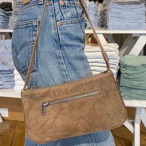 brandy melville brown martina suede purse